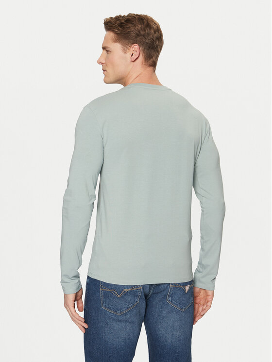 Guess Guess Majica dugih rukava M2YI28 J1314 Svijetloplava Slim Fit