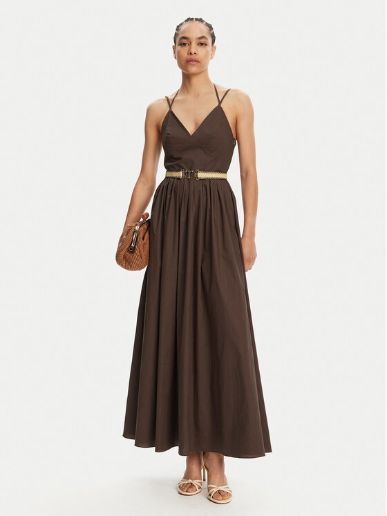 TWINSET TWINSET Sommerkleid 251TT2100 Braun Regular Fit