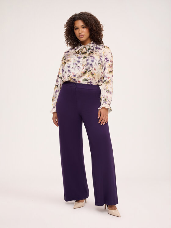 Fiorella Rubino Fiorella Rubino Spodnie materiałowe P853L002662N029 Fioletowy Flared Fit