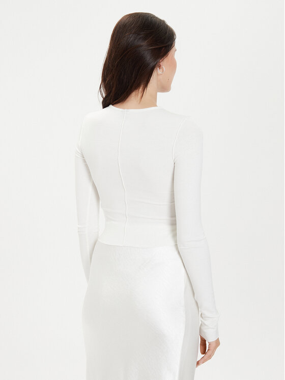 Gina Tricot Gina Tricot Bluse 21324 Weiß Slim Fit