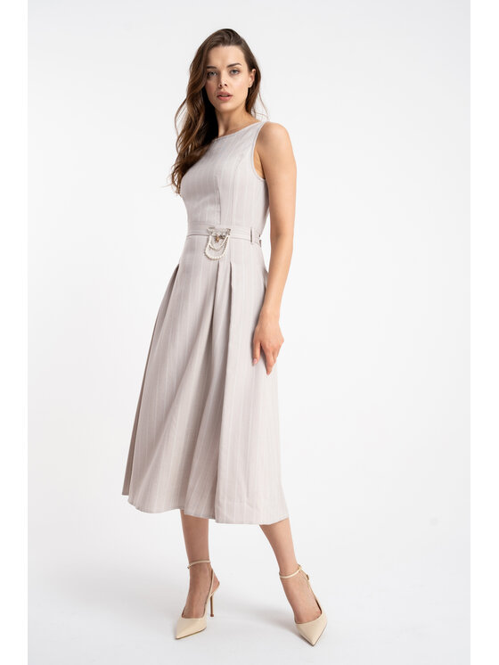 CLICK CLICK Sukienka letnia 70-851 Beżowy Comfortable Fit