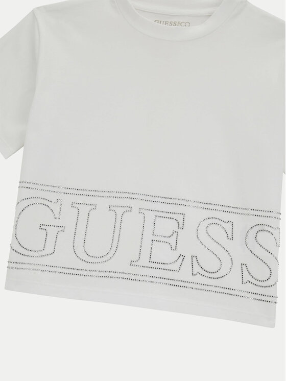 Guess Guess T-krekls J4YI17 K6YW4 Balts Boxy Fit