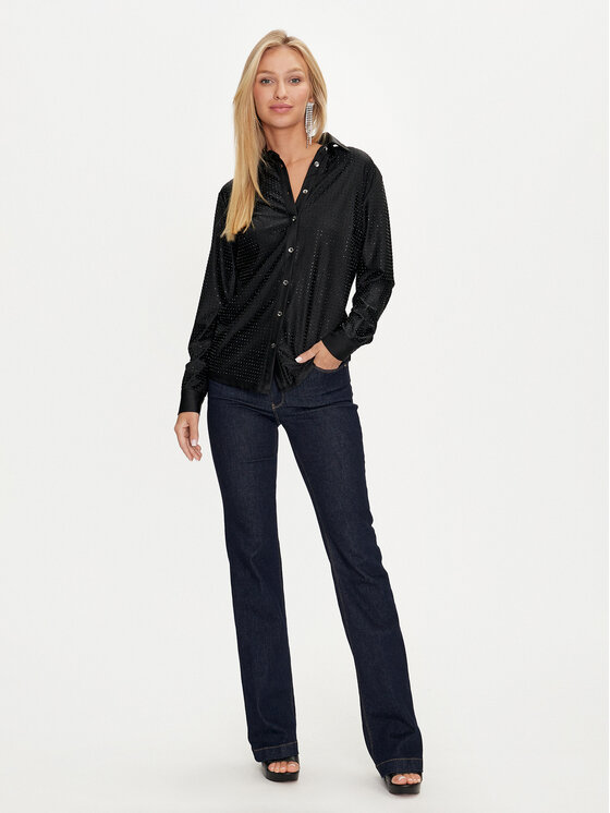 Guess Guess Πουκάμισο W4YP13 KCC10 Μαύρο Regular Fit