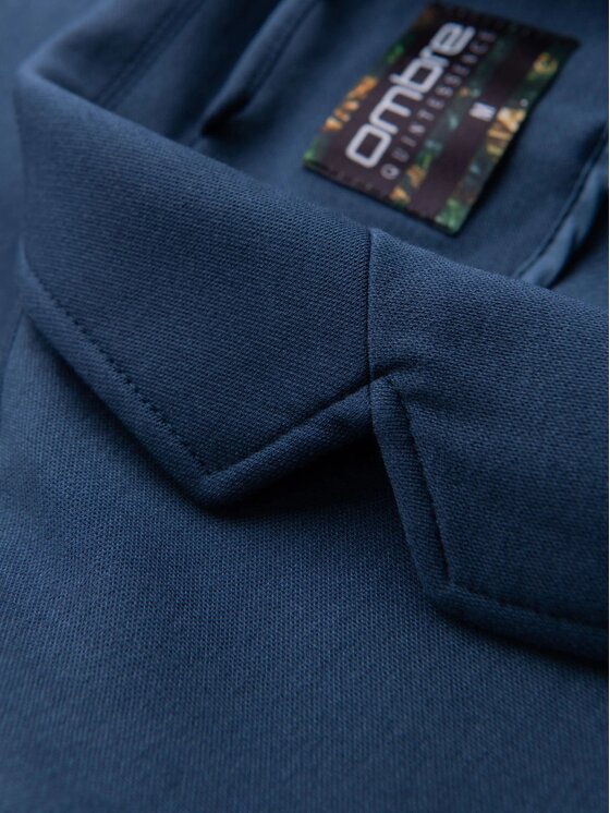 Ombre Ombre Sako OM-BLZB-0101 Modrá Slim Fit