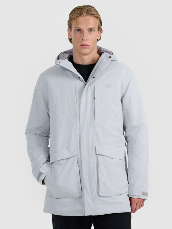 4F 4F Parka URBAN COMMUTER Szary jasny Regular Fit