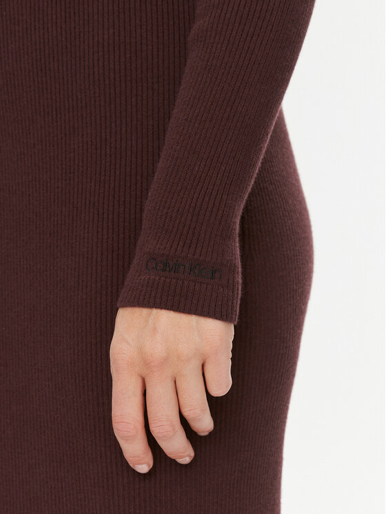 Calvin Klein Calvin Klein Kootud kleit K20K206021 Bordoopunane Regular Fit