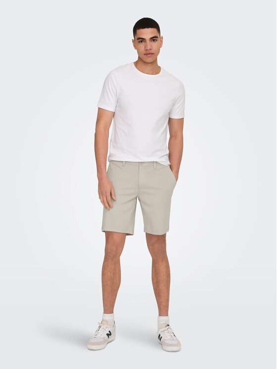 Only & Sons Only & Sons Auduma šorti Mark 22018667 Écru Regular Fit
