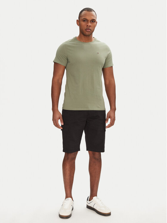 Tommy Jeans Tommy Jeans Marškinėliai DM0DM04411 Žalia Slim Fit