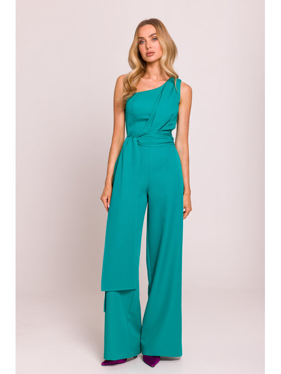 Made of Emotion Made of Emotion Jumpsuit M845 Turchese Sexy Straight Fit