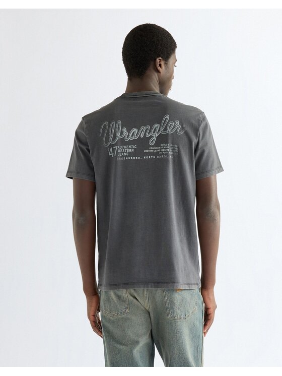 Wrangler Wrangler T-Shirt GRAPHIC TEE Czarny Regular Fit