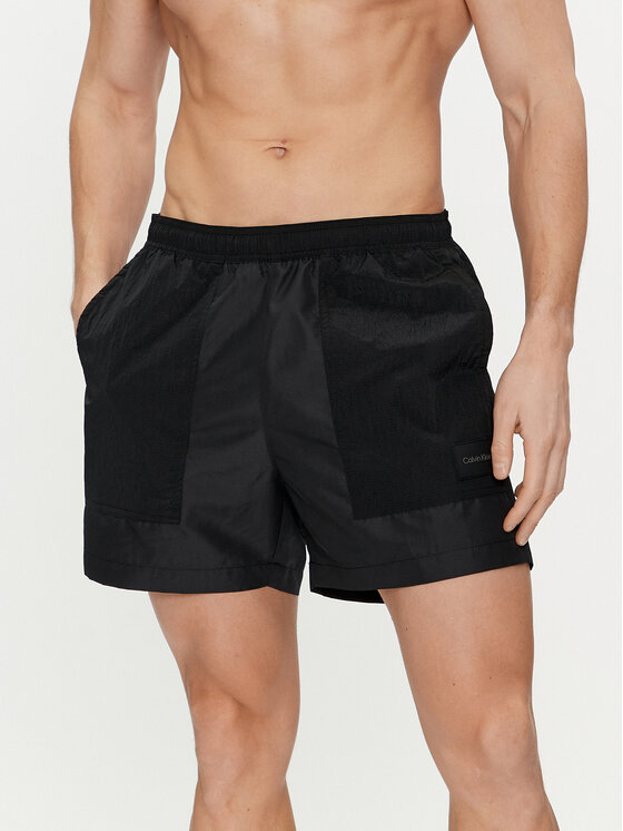 Calvin Klein Swimwear Kopalne hlače KM0KM00951 Črna Regular Fit