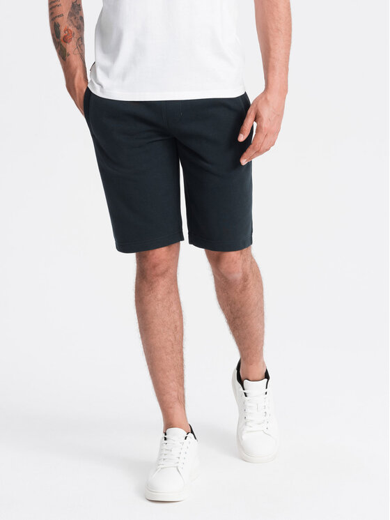 Ombre Ombre Šortky z materiálu OM-SRBS-0149 Černá Regular Fit