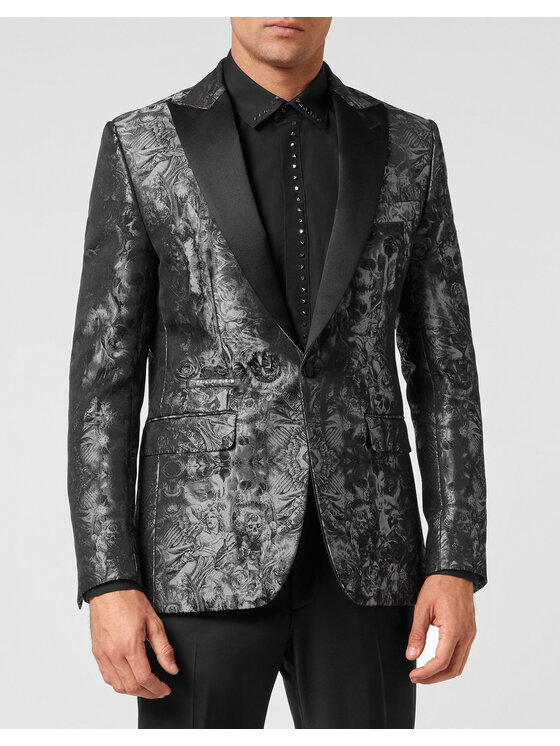 PHILIPP PLEIN PHILIPP PLEIN Marynarka 1917 Czarny Fitted Fit