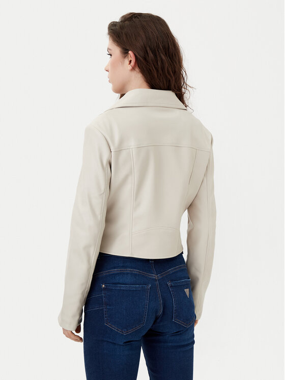 Guess Guess Dirbtinės odos striukė W5RL22 WE480 Écru Regular Fit