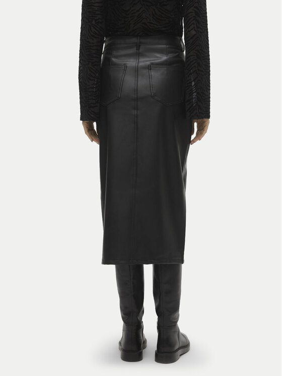Vero Moda Vero Moda Spódnica z imitacji skóry Veri 10311707 Czarny Regular Fit