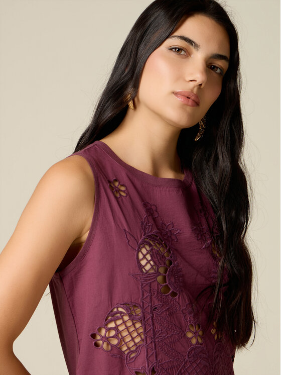 Oltre Oltre T-shirt G063J004518N022 Viola Regular Fit
