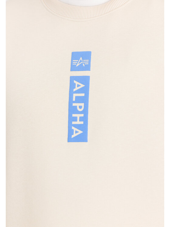 Alpha Industries Alpha Industries Bluza Alpha Puff Print Sweatshirt Beżowy Regular Fit