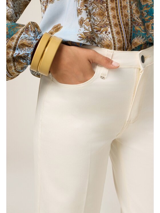 Oltre Oltre Pantaloni di tessuto P731R008736N011 Bianco Regular Fit