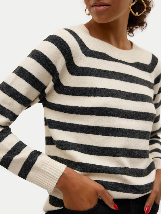 Vero Moda Vero Moda Sweter Doffy 10201022 Beżowy Regular Fit