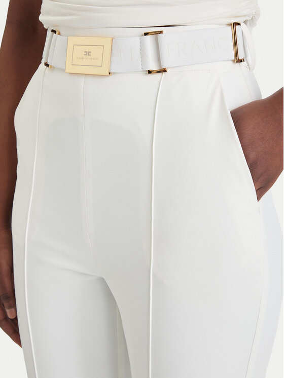 Elisabetta Franchi Elisabetta Franchi Bavlnené nohavice PA-132-61E2-V350 Biela Regular Fit