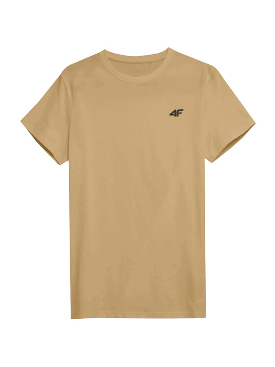 4F 4F Tričko 4FWSS25TTSHM3096-83S Hnedá Regular Fit