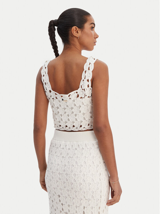 Fracomina Fracomina Top FR26ST4017K488R6 Écru Regular Fit