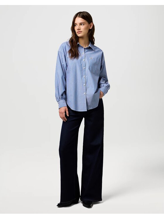 Wrangler Wrangler Camicia COOL GIRL BLOUSE Blu Relaxed Fit