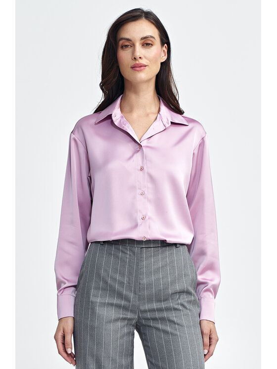 NIFE NIFE Koszula K80 Różowy Regular Fit