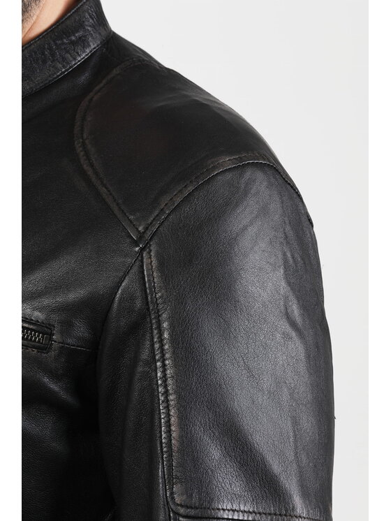 David Ryan David Ryan Kurtka skórzana DRIVER Czarny Regular Fit
