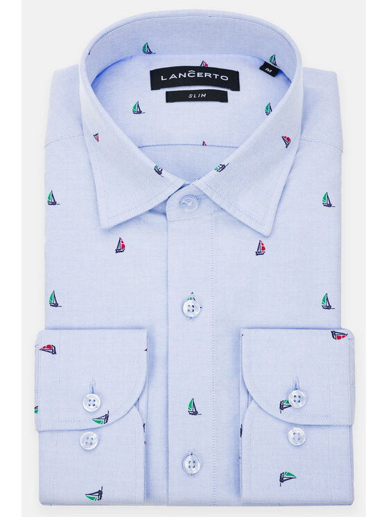 Lancerto Lancerto Koszula Darla KO073123000005 Niebieski Slim Fit