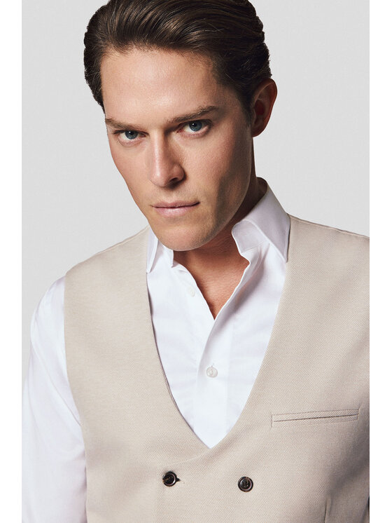 Lancerto Lancerto Kamizelka Sorso KA131125000009 Beżowy Slim Fit