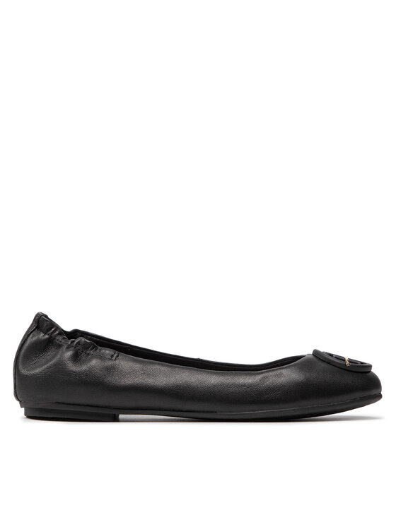 Tommy Hilfiger Tommy Hilfiger Балеринки Th Hardware Leather Ballerina FW0FW06344 Черен