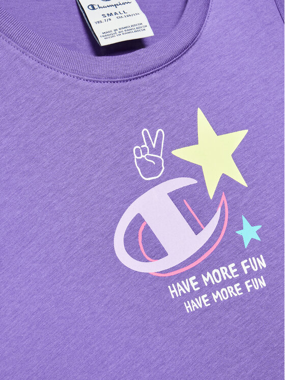 Champion Champion Marškinėlių ir šortų komplektas 404680 Violetinė Regular Fit