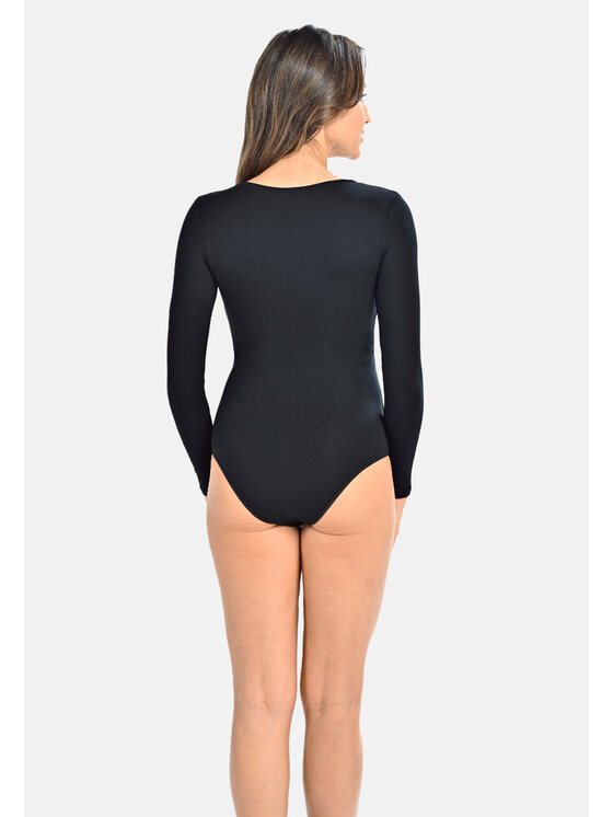 Teyli Teyli Body damskie eleganckie Avianna Czarny Regular Fit