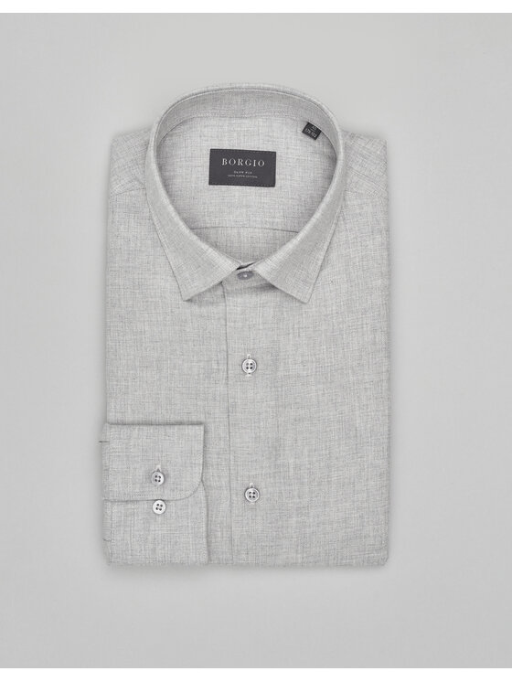 Borgio Borgio Koszula flero_00622 Szary Slim Fit