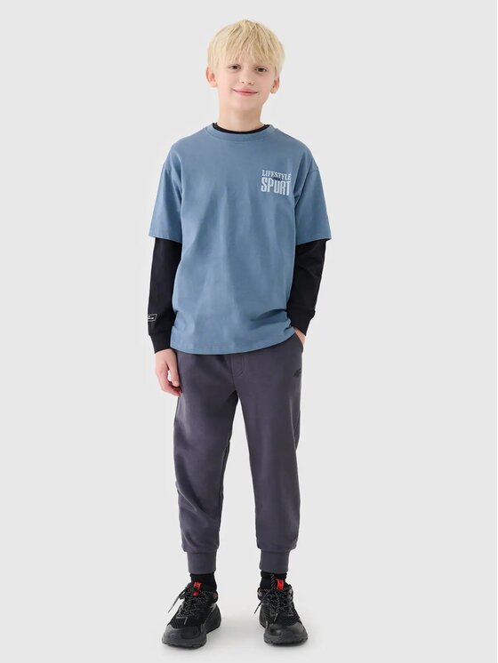 4F 4F Tričko 4FJRSS25TTSHM2567-32S Modrá Regular Fit