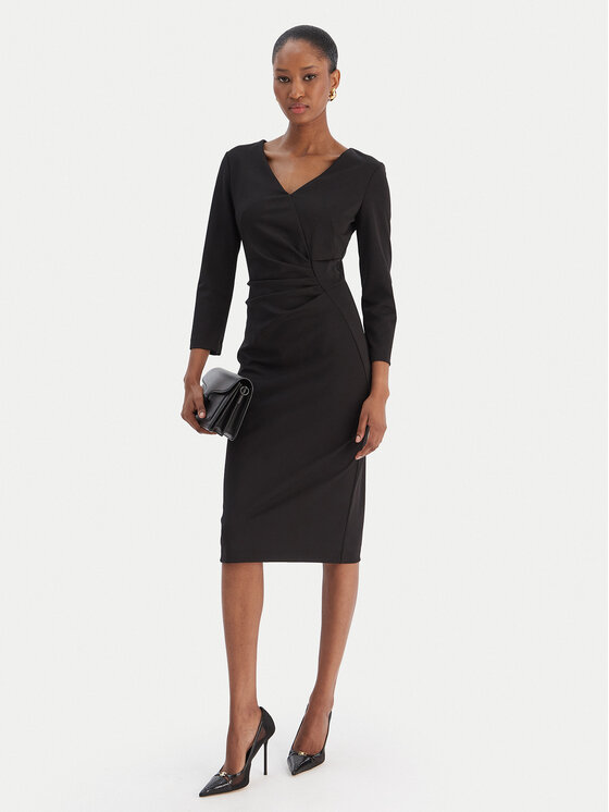 Rinascimento Rinascimento Sukienka koktajlowa CFC0126655003 Czarny Slim Fit