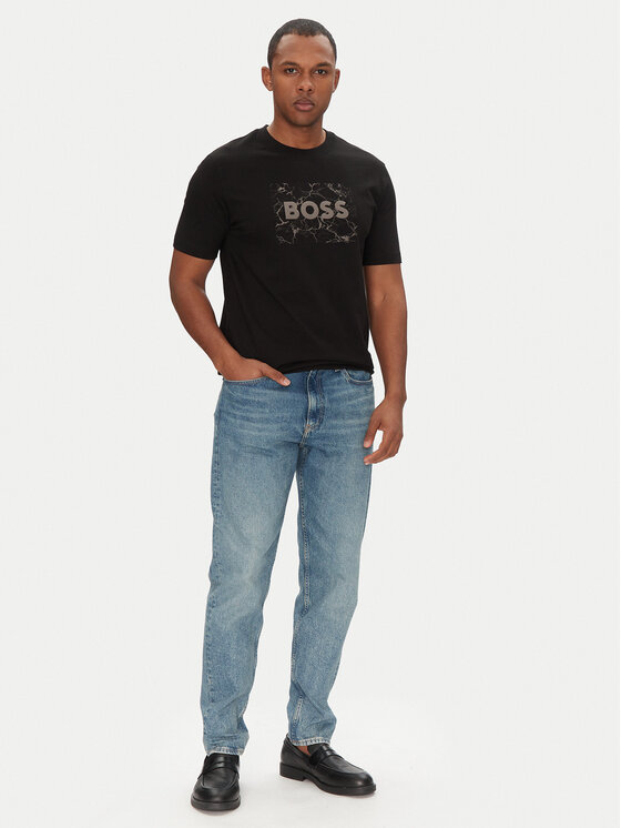 BOSS BOSS Marškinėliai Te_Logospace 50539186 Juoda Regular Fit