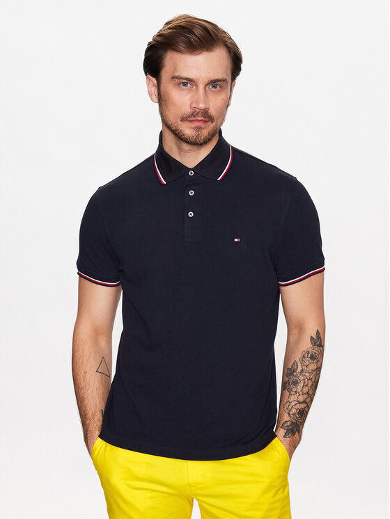 Tommy Hilfiger Tricou polo 1985 Rwb Tipped MW0MW30750 Bleumarin Slim Fit