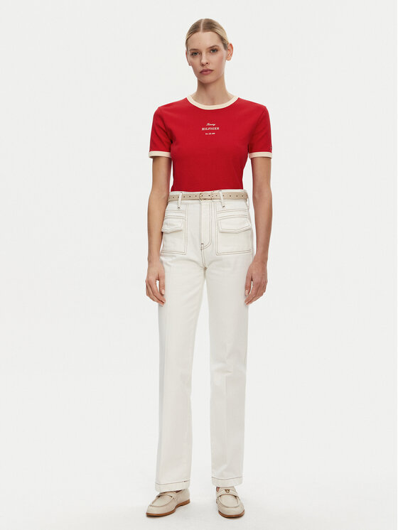 Tommy Hilfiger Tommy Hilfiger T-Shirt Monotype WW0WW44586 Czerwony Regular Fit