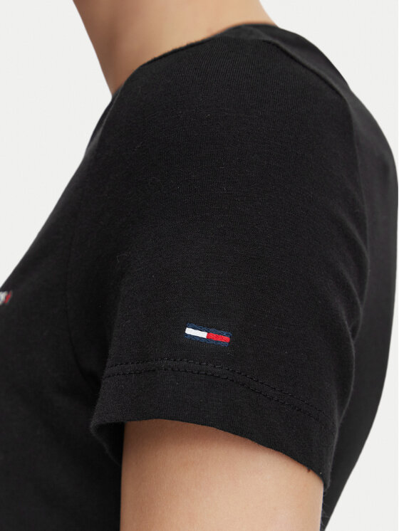 Tommy Jeans Tommy Jeans T-Shirt Ess Logo DW0DW23479 Czarny Slim Fit