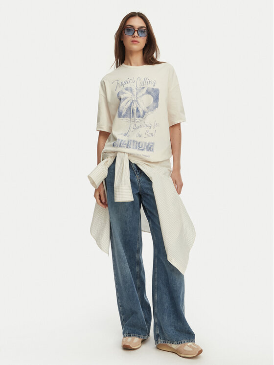 Billabong Billabong Tričko This Sunny Time EBJZT00479 Biela Loose Fit