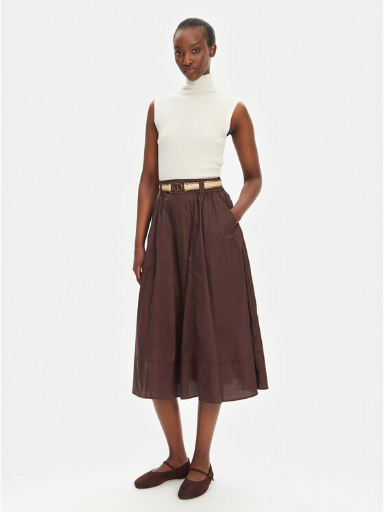 TWINSET TWINSET Trapezförmiger Rock 251TT202J Braun Regular Fit