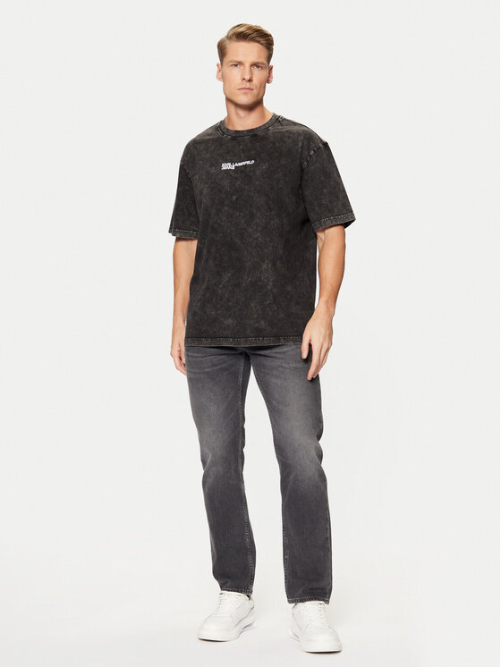Karl Lagerfeld Jeans Karl Lagerfeld Jeans Póló A1M17047 Fekete Regular Fit