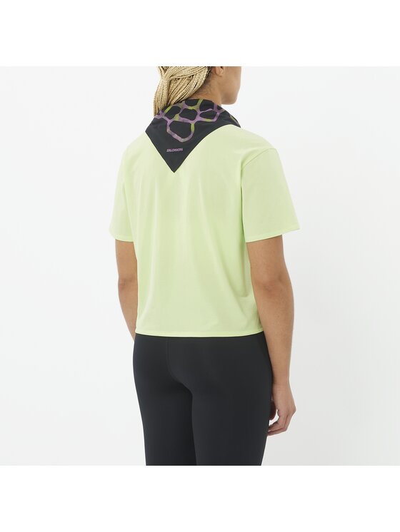 Salomon Salomon Koszulka techniczna TRACKLINE SS TEE W Zielony Regular Fit
