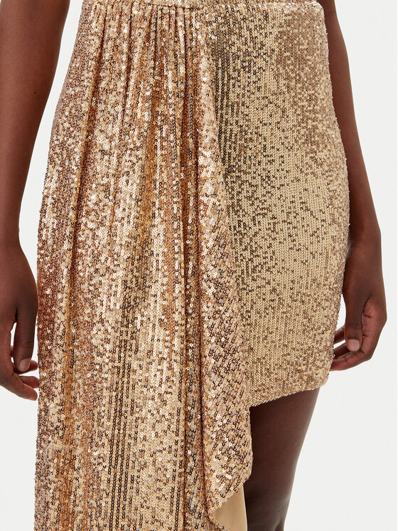 Gaudi Gaudi Cocktail obleka 511FD14008 Zlata Regular Fit