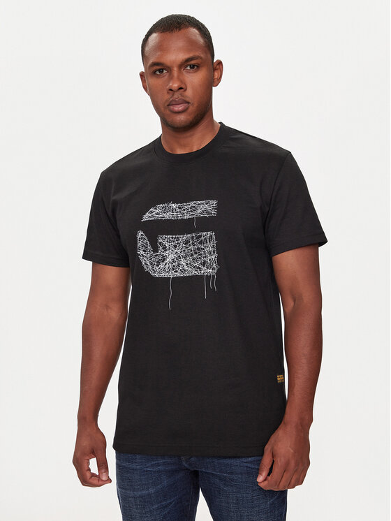 G Star Raw T Shirt Stitch D25674 C336 Schwarz Regular Fit Modivo