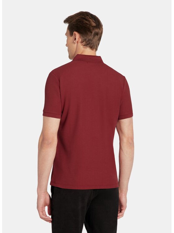 Pako Lorente Pako Lorente Polo P25WF-TX-004 Bordowy Classic Fit