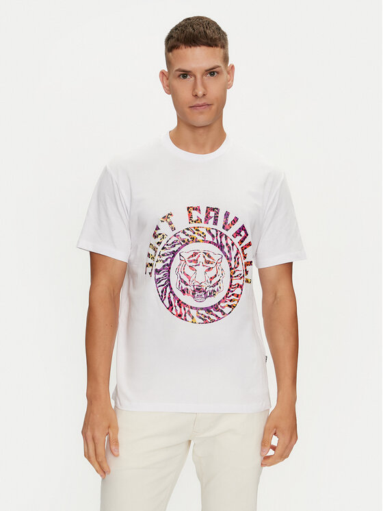 Tricou Just Cavalli Bărbați, Mărimea: L, Alb, 76OAHC17