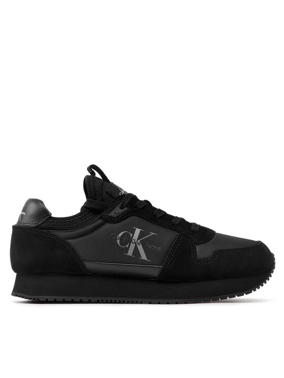 Sneakers Calvin Klein Jeans Runner Sock Laceup Ny-Lth YM0YM00553 Triple Black 0GL